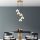 Elegant White Chandelier, Metal Body, Adjustable Height 25-111 cm, Ø43 x 111 cm | 5 x E27 Max 40W, Stylish Lighting for Modern Spaces