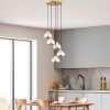Elegant White Chandelier, Metal Body, Adjustable Height 25-111 cm, Ø43 x 111 cm | 5 x E27 Max 40W, Stylish Lighting for Modern Spaces