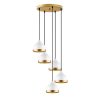 Elegant White Chandelier, Metal Body, Adjustable Height 25-111 cm, Ø43 x 111 cm | 5 x E27 Max 40W, Stylish Lighting for Modern Spaces