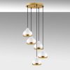 Elegant White Chandelier, Metal Body, Adjustable Height 25-111 cm, Ø43 x 111 cm | 5 x E27 Max 40W, Stylish Lighting for Modern Spaces