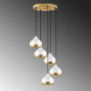 Elegant White Chandelier, Metal Body, Adjustable Height 25-111 cm, Ø43 x 111 cm | 5 x E27 Max 40W, Stylish Lighting for Modern Spaces