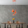 Stylish Orange Chandelier, Metal Body, 45 cm Diameter, Adjustable Height 45-135 cm, 3 x E27 Sockets, Perfect for Modern Spaces, Elegant Design