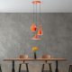 Stylish Orange Chandelier, Metal Body, 45 cm Diameter, Adjustable Height 45-135 cm, 3 x E27 Sockets, Perfect for Modern Spaces, Elegant Design