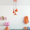 Stylish Orange Chandelier, Metal Body, 45 cm Diameter, Adjustable Height 45-135 cm, 3 x E27 Sockets, Perfect for Modern Spaces, Elegant Design