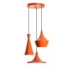 Stylish Orange Chandelier, Metal Body, 45 cm Diameter, Adjustable Height 45-135 cm, 3 x E27 Sockets, Perfect for Modern Spaces, Elegant Design