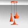 Stylish Orange Chandelier, Metal Body, 45 cm Diameter, Adjustable Height 45-135 cm, 3 x E27 Sockets, Perfect for Modern Spaces, Elegant Design