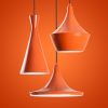 Stylish Orange Chandelier, Metal Body, 45 cm Diameter, Adjustable Height 45-135 cm, 3 x E27 Sockets, Perfect for Modern Spaces, Elegant Design