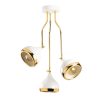 Modern Chandelier, White & Gold, 50 x 50 cm, Height 75 cm | Metal Body, Adjustable Height, 3 x E27 Max 40W | Glam & Scandinavian Design for Elegant Spaces