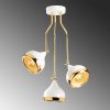 Modern Chandelier, White & Gold, 50 x 50 cm, Height 75 cm | Metal Body, Adjustable Height, 3 x E27 Max 40W | Glam & Scandinavian Design for Elegant Spaces