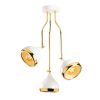 Modern Chandelier, White & Gold, 50 x 50 cm, Height 75 cm | Metal Body, Adjustable Height, 3 x E27 Max 40W | Glam & Scandinavian Design for Elegant Spaces