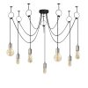 Elegant Black & Nickel Chandelier, 120 cm Diameter, Adjustable Height, 7 x E27 Max 40W | Stylish Solid Color Design for Modern Spaces | IP20 Rated