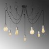 Elegant Black & Nickel Chandelier, 120 cm Diameter, Adjustable Height, 7 x E27 Max 40W | Stylish Solid Color Design for Modern Spaces | IP20 Rated