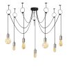 Elegant Black & Nickel Chandelier, 120 cm Diameter, Adjustable Height, 7 x E27 Max 40W | Stylish Solid Color Design for Modern Spaces | IP20 Rated