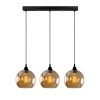 Elegant Gold & Black Chandelier, Metal Body, Adjustable Height 116 cm, 70 x 20 cm | 3 x E27 Max 40W | Nostalgic Glam Scandinavian Design