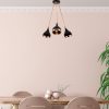 Modern Chandelier with Metal Body, Black & Copper Finish, 60 cm Diameter, 63 cm Height | 3 x E27 Socket, Glam & Scandinavian Design for Stylish Interiors
