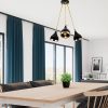 Modern Chandelier, Black & Gold, 60 cm Diameter, 63 cm Height | Metal Body, 3 x E27 Sockets, Elegant Scandinavian Design for Glamorous Spaces