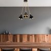 Modern Chandelier, Black & Gold, 60 cm Diameter, 63 cm Height | Metal Body, 3 x E27 Sockets, Elegant Scandinavian Design for Glamorous Spaces
