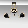 Modern Chandelier, Black & Gold, 60 cm Diameter, 63 cm Height | Metal Body, 3 x E27 Sockets, Elegant Scandinavian Design for Glamorous Spaces