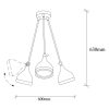 Modern Chandelier, Black & Gold, 60 cm Diameter, 63 cm Height | Metal Body, 3 x E27 Sockets, Elegant Scandinavian Design for Glamorous Spaces