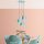 Elegant Turquoise Chandelier, Metal Body, 45 cm Diameter, Adjustable Height 45-114 cm, 3 x E27 Socket, Perfect for Modern Spaces, Stylish Lighting Solution