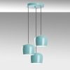Elegant Turquoise Chandelier, Metal Body, 45 cm Diameter, Adjustable Height 45-114 cm, 3 x E27 Socket, Perfect for Modern Spaces, Stylish Lighting Solution
