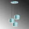 Elegant Turquoise Chandelier, Metal Body, 45 cm Diameter, Adjustable Height 45-114 cm, 3 x E27 Socket, Perfect for Modern Spaces, Stylish Lighting Solution