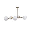 Scandinavian Chandelier, Metal Body, Yellow & White, 100 x 58 cm | Height: 48 cm, 6 x E27 Socket | Elegant Design for Modern Spaces, Easy Setup Included