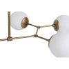 Scandinavian Chandelier, Metal Body, Yellow & White, 100 x 58 cm | Height: 48 cm, 6 x E27 Socket | Elegant Design for Modern Spaces, Easy Setup Included
