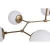 Scandinavian Chandelier, Metal Body, Yellow & White, 100 x 58 cm | Height: 48 cm, 6 x E27 Socket | Elegant Design for Modern Spaces, Easy Setup Included
