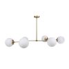Scandinavian Chandelier, Metal Body, Yellow & White, 100 x 58 cm | Height: 48 cm, 6 x E27 Socket | Elegant Design for Modern Spaces, Easy Setup Included