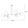 Scandinavian Chandelier, Metal Body, Yellow & White, 100 x 58 cm | Height: 48 cm, 6 x E27 Socket | Elegant Design for Modern Spaces, Easy Setup Included