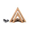 Handmade Table Lamp Set (2 Pieces), Brown Spruce Wood, LED Lighted | Big: 33x33x31 cm, Small: 22x22x21 cm | Elegant Design for Home & Office Decor