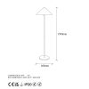 Elegant Gold Floor Lamp, Metal Body, 46 x 46 x 150 cm | 40 cm Diameter Cap, E27 Socket, 200 cm Cable | Stylish Lighting for Modern Home Decor