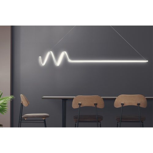 Adjustable White LED Chandelier, Aluminium Body, 120 x 20 x 20 cm | Height: 0-80 cm | Modern Design, Bright 6500K Light for Home & Office