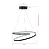 Adjustable Black Chandelier, Aluminium Body, 44 x 44 x 13 cm | LED Socket, 24-36 Watt, White Light 6500K | Modern Elegance for Home & Office