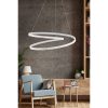 Adjustable White Chandelier, Aluminium Body, 44 x 44 x 13 cm | LED Socket, 4000K Yellow Light, 24-36W | Modern Elegance for Home & Office
