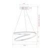 Adjustable White Chandelier, Aluminium Body, 44 x 44 x 13 cm | LED Socket, 4000K Yellow Light, 24-36W | Modern Elegance for Home & Office