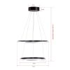 Elegant Black Chandelier, Adjustable Height 0-80 cm, Aluminium Body, LED 4000K, 30-40 cm Diameter | Modern Lighting for Home & Office Décor
