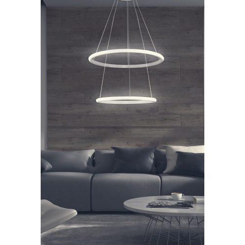 Elegant Adjustable Chandelier, Aluminium Body, 30-40 cm Diameter, 0-80 cm Height | White Electrostatic Coating, LED 6500K, 40-60W | Modern Lighting Solution