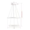 Elegant Adjustable Chandelier, Aluminium Body, 30-40 cm Diameter, 0-80 cm Height | White Electrostatic Coating, LED 6500K, 40-60W | Modern Lighting Solution