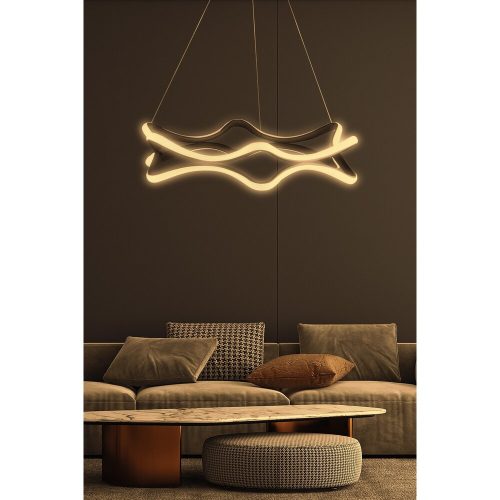 Adjustable Black Chandelier, Aluminium Body, 50 x 50 x 10 cm | LED 4000K, Yellow Light, 60-80 Watt | Modern Design for Elegant Spaces