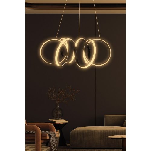 Adjustable Black Chandelier, Aluminium Body, 55 x 55 x 20 cm | LED 4000K, Yellow Light, 60-80 Watt | Modern Design for Elegant Spaces