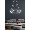 Elegant Black Chandelier, Adjustable Height 0-80 cm, 55 x 55 x 20 cm, Aluminium Body, LED 6500K, 60-80 Watt | Modern Lighting for Home & Office