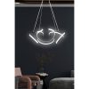 Elegant Black Chandelier, Adjustable Height 0-80 cm, 55 x 55 x 20 cm, Aluminium Body, LED 6500K, 60-80 Watt | Modern Lighting for Home & Office
