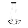 Elegant Black Chandelier, Adjustable Height 0-80 cm, 55 x 55 x 20 cm, Aluminium Body, LED 6500K, 60-80 Watt | Modern Lighting for Home & Office