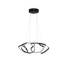 Elegant Black Chandelier, Adjustable Height 0-80 cm, 55 x 55 x 20 cm, Aluminium Body, LED 6500K, 60-80 Watt | Modern Lighting for Home & Office