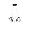 Elegant Black Chandelier, Adjustable Height 0-80 cm, 55 x 55 x 20 cm, Aluminium Body, LED 6500K, 60-80 Watt | Modern Lighting for Home & Office
