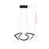 Elegant Black Chandelier, Adjustable Height 0-80 cm, 55 x 55 x 20 cm, Aluminium Body, LED 6500K, 60-80 Watt | Modern Lighting for Home & Office