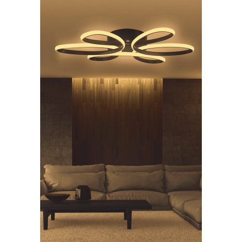 Elegant Black Chandelier, Adjustable Height 0-80 cm, 60 x 60 x 4 cm, Aluminium Body, LED 4000K, 60-80W | Modern Lighting for Home & Office