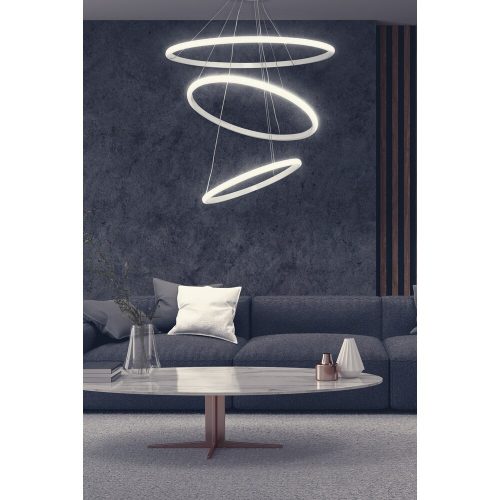 Elegant Adjustable Chandelier, Aluminium Body, 30-50 cm Diameter, White Electrostatic Coating, LED 6500K, 60-80W | Perfect for Modern Spaces